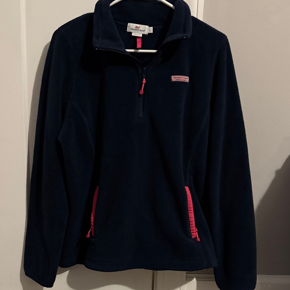 Vineyard Vines Dark Blue Wonens Jacket with Pink Details